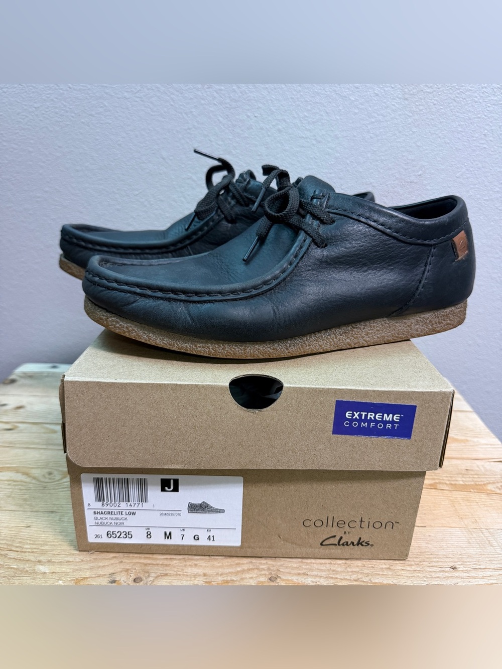 Clarks Men’s Black Leather Slip-On Moccasin